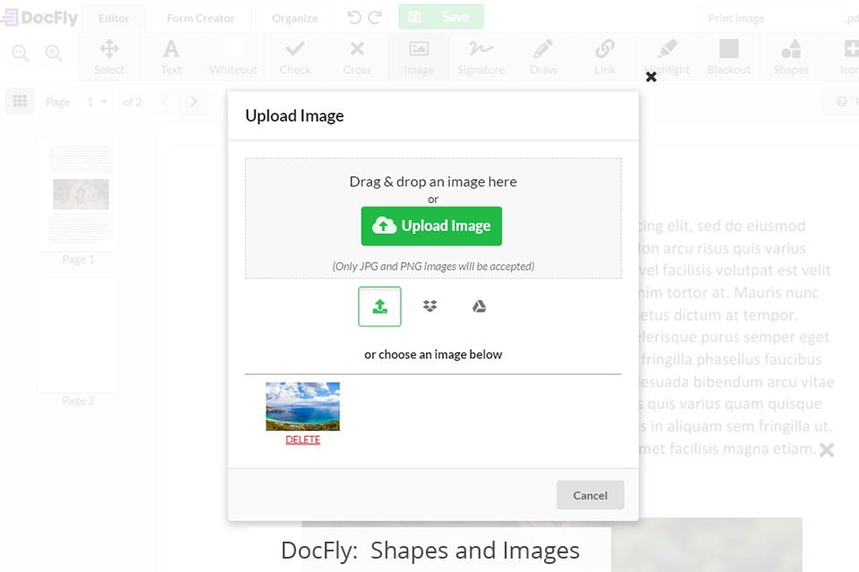 docfly shapes and images