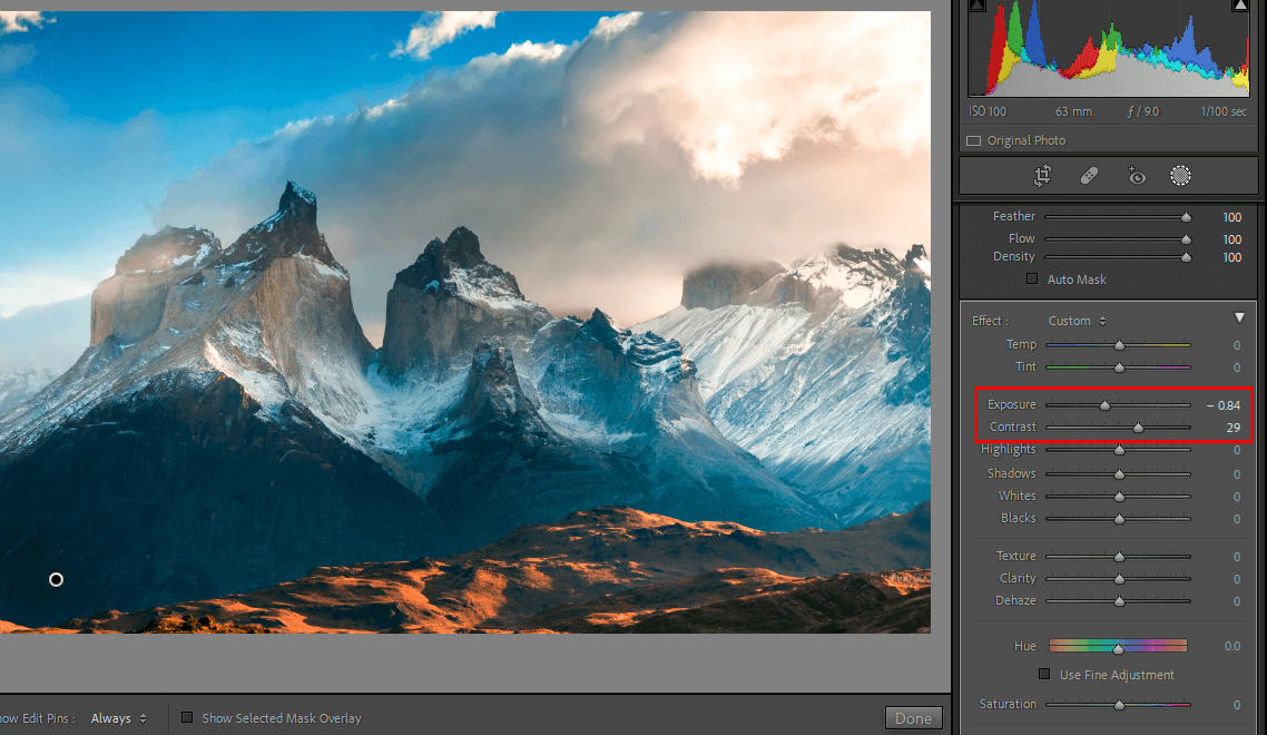 dodge and burn in lightroom bring down