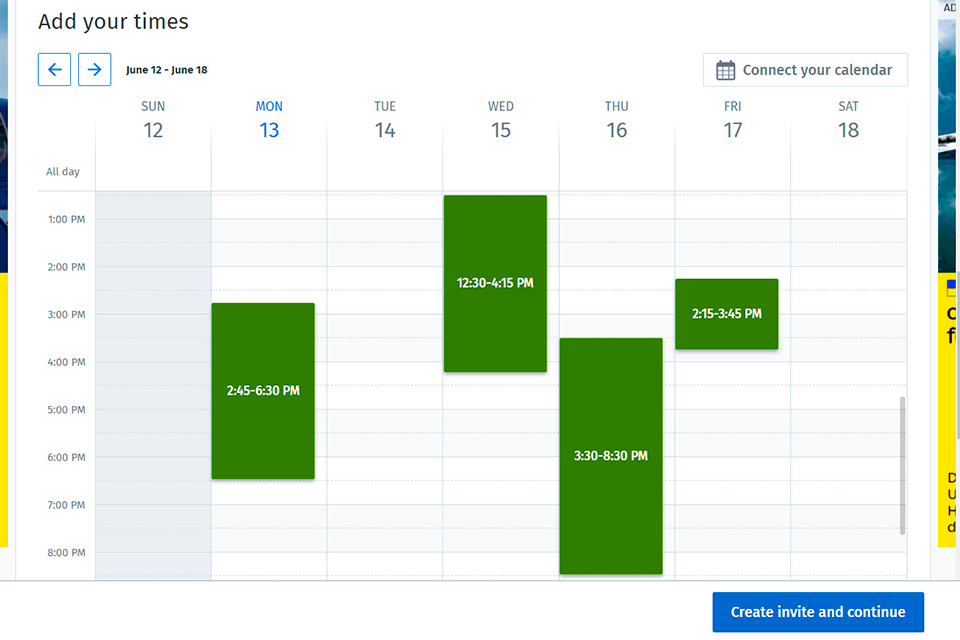 doodleinterface do criador de agendamento gratuito