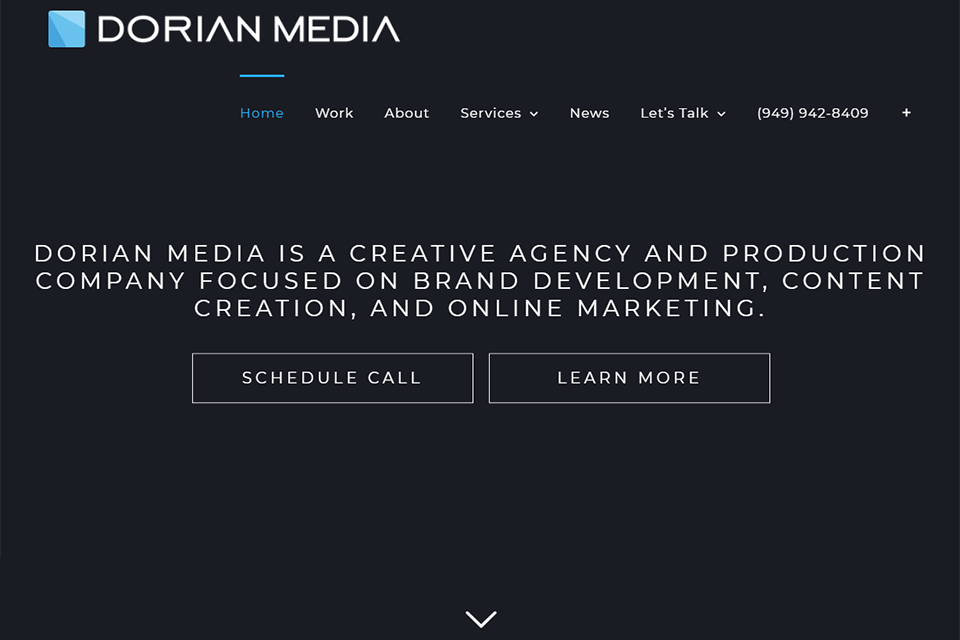 dorian media creative agency interface