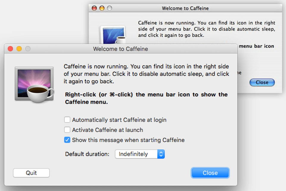 caffeine application mac