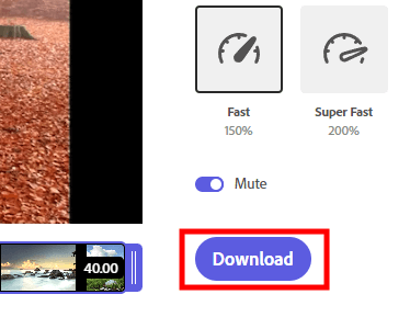 download reversed video in adobe cс express