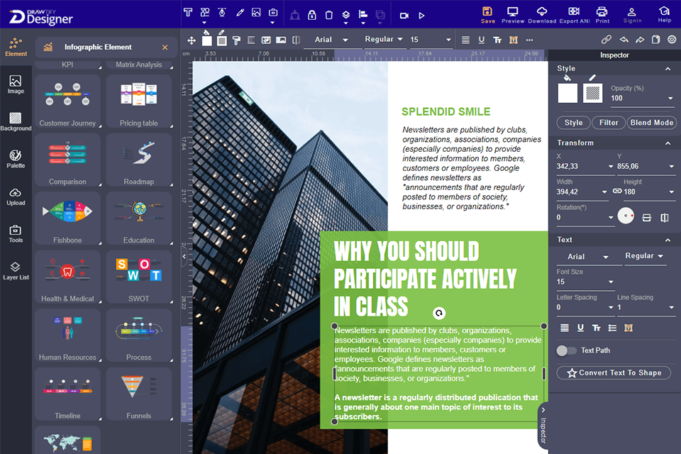 interface do criador de livretos de designer draftify