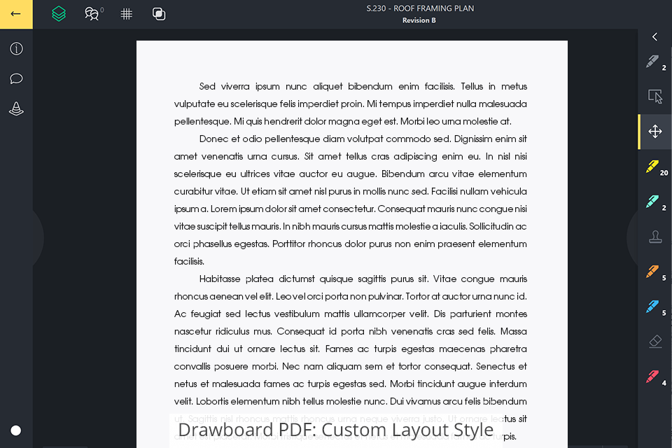 drawboard pdf custom layout style