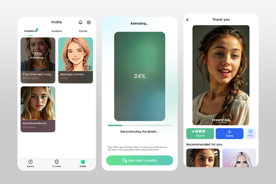 dreamfaceapp best picture animation app