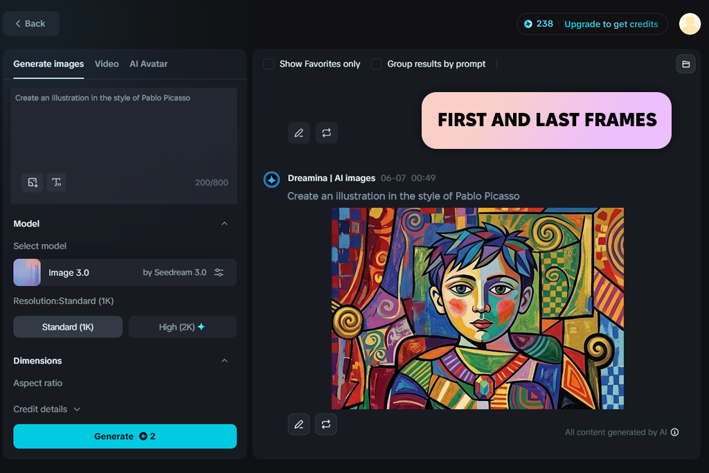 dreamina ai picasso generator