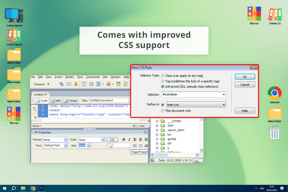 dreamweaver 8 interface