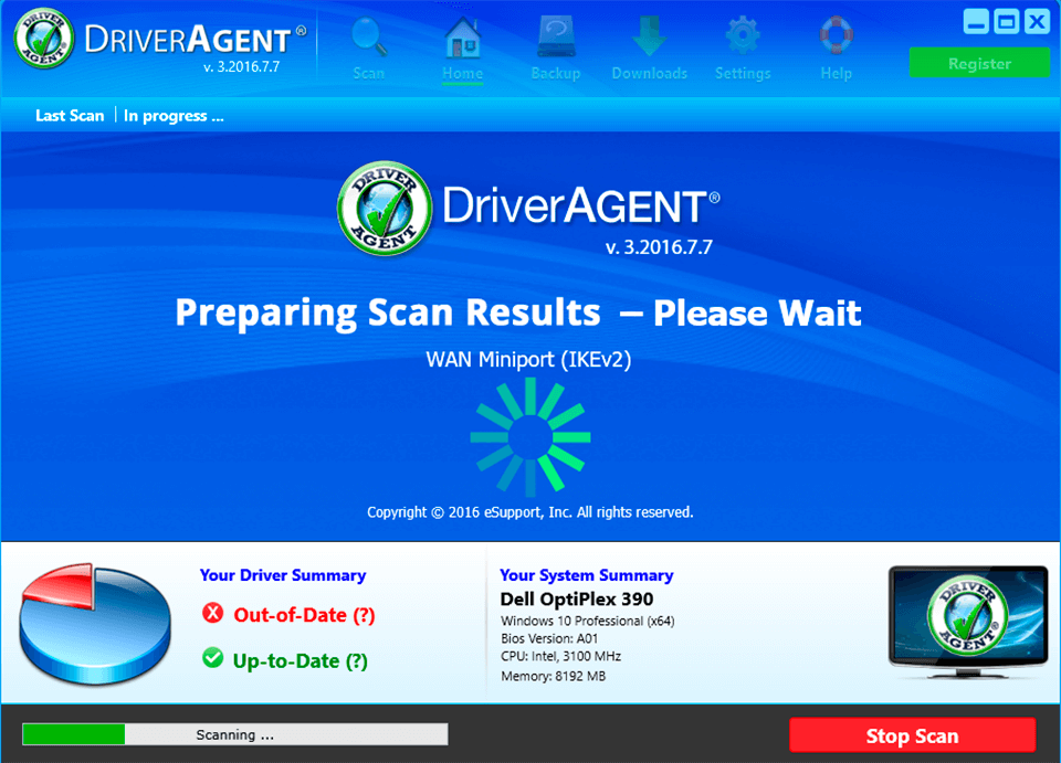 driver agent download interface