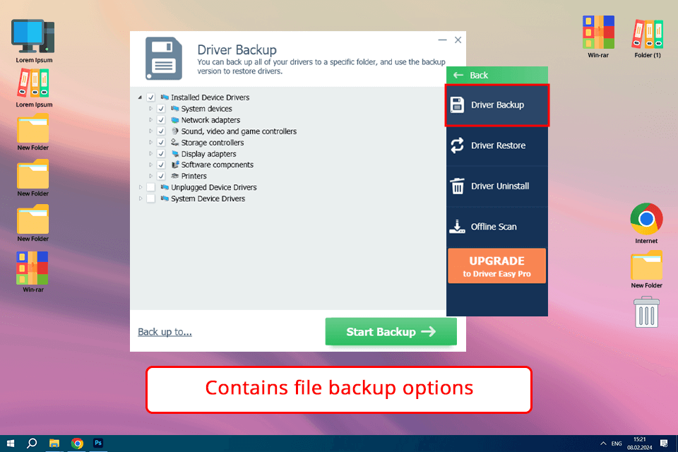 driver easy screen