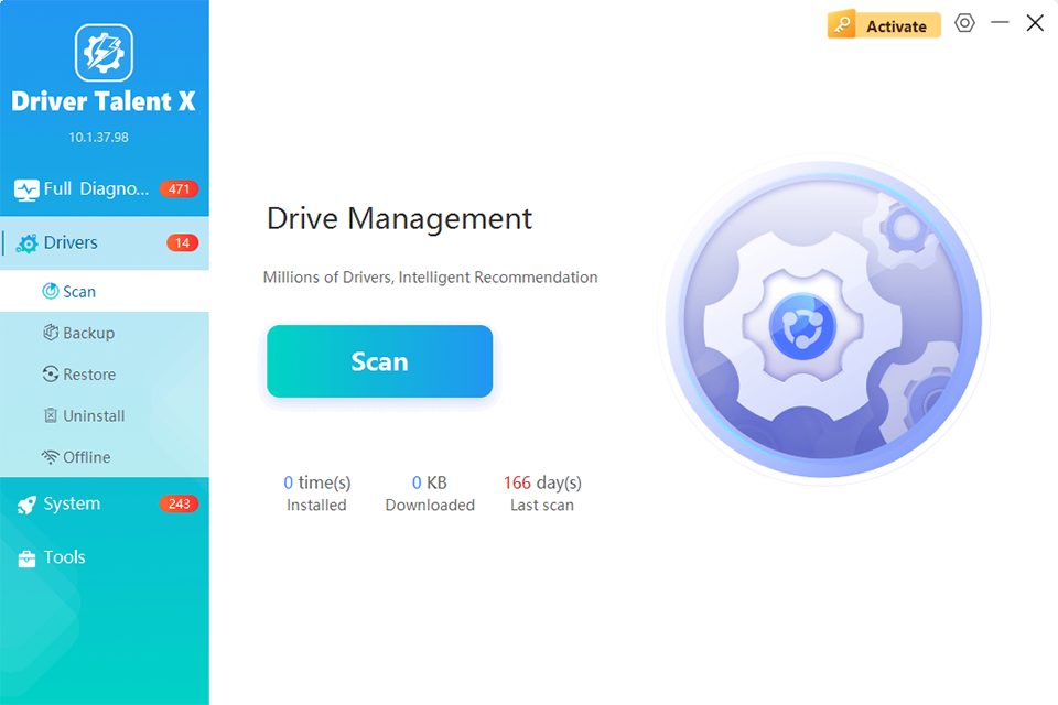 driver talent auto scan function