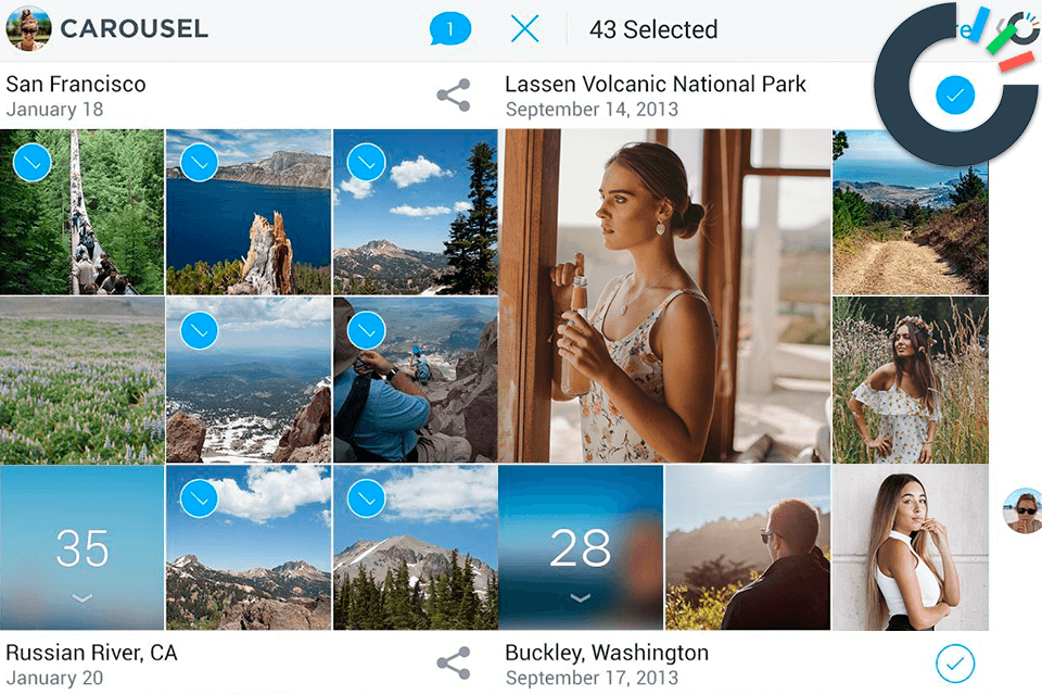 dropbox carousel interface