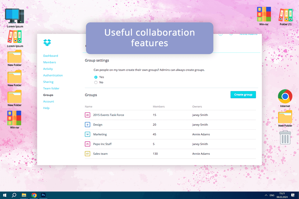 dropbox cloud storage for video interface