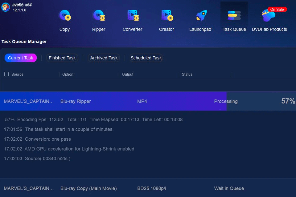 dvdfab blu ray ripper interface