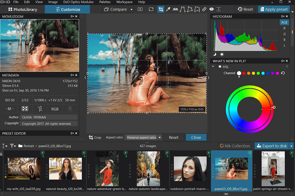 بصريات dxo pro واجهة بديلة للجدول المظلم