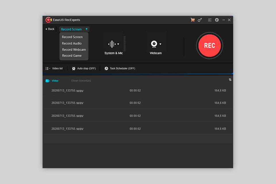 easeus recexperts wav player interface