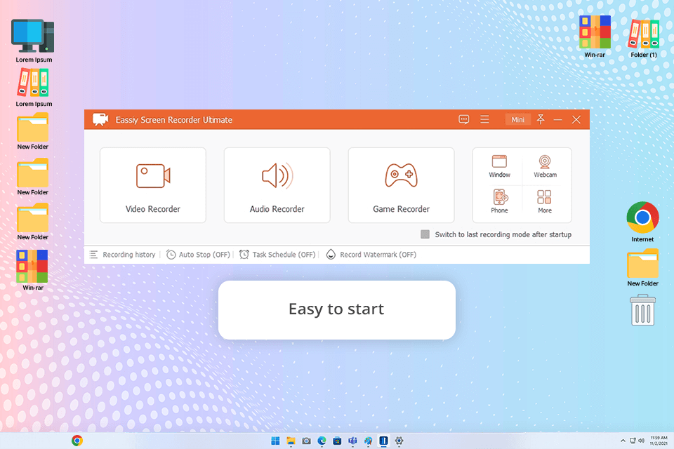 eassiy screen recorder interface