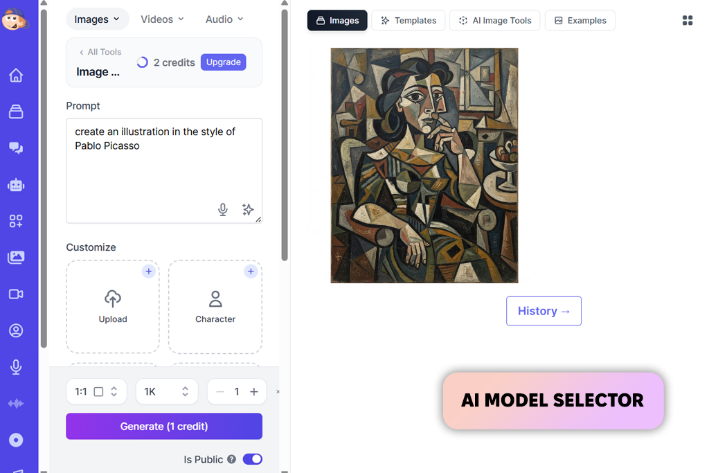easy-peasy ai picasso generator