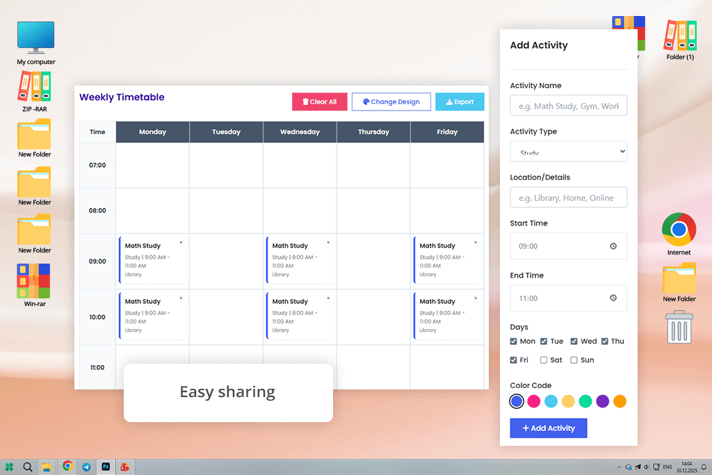 easytimetable timetable maker