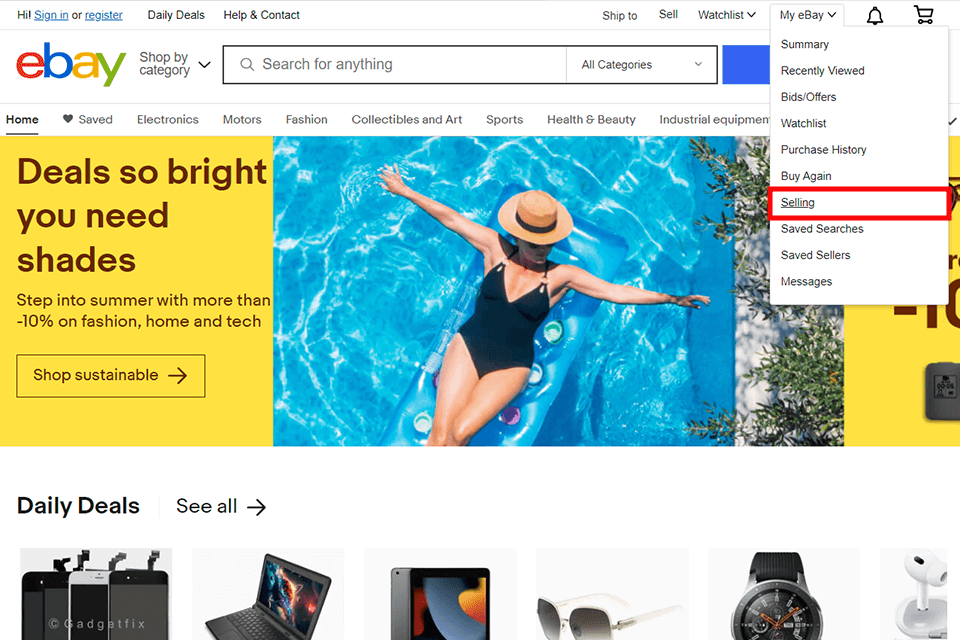 ebay to help start an online gear store