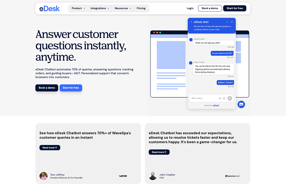 edesk conversational ai platform