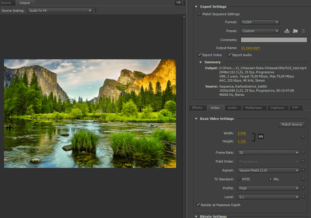 edit a 4k video on windows final settings