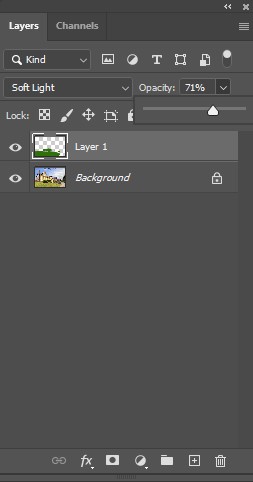 edit opacity parameter to make yellow grass green