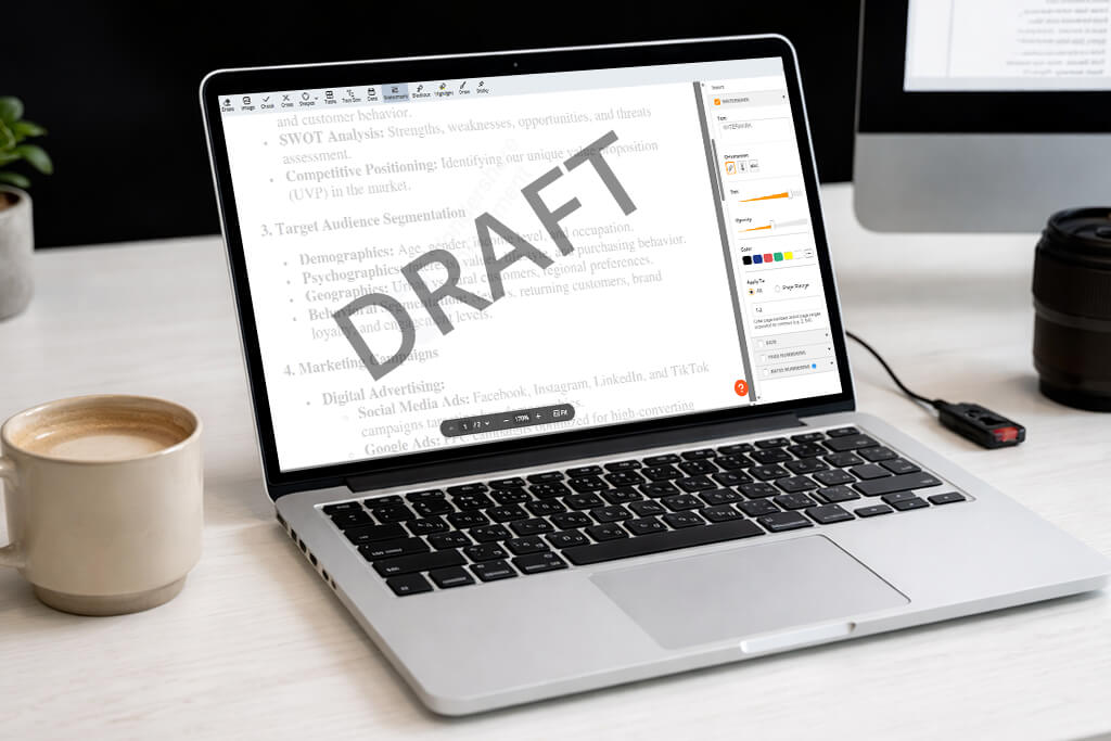 editable and flattened pdf watermarks