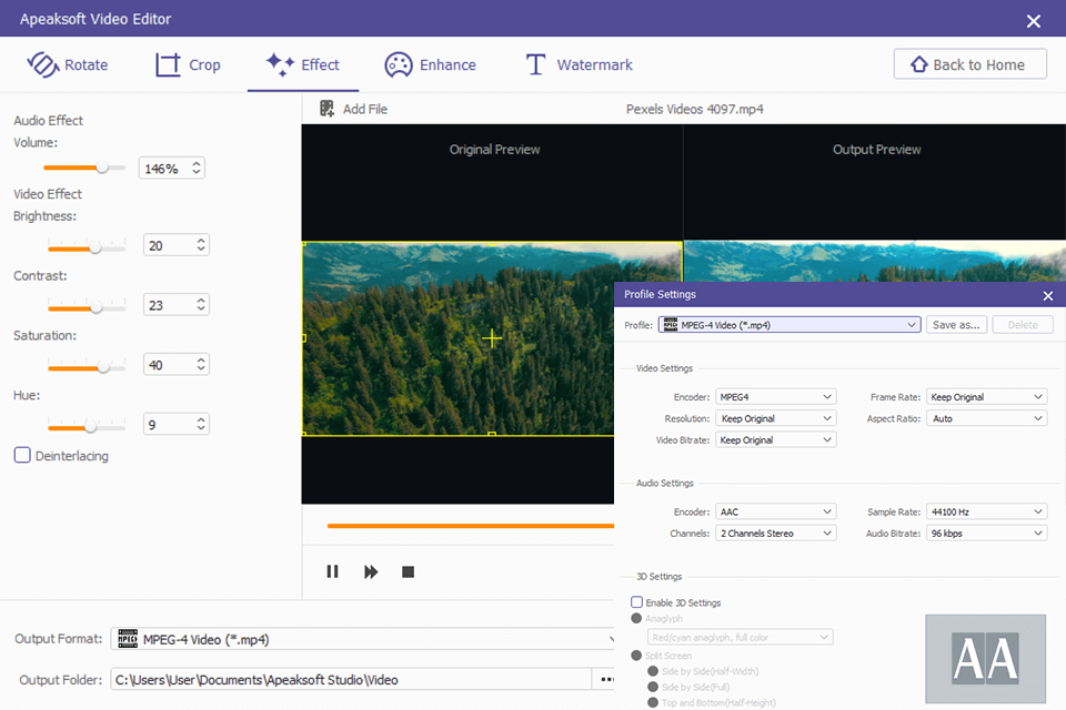 effects apeaksoft video editor review