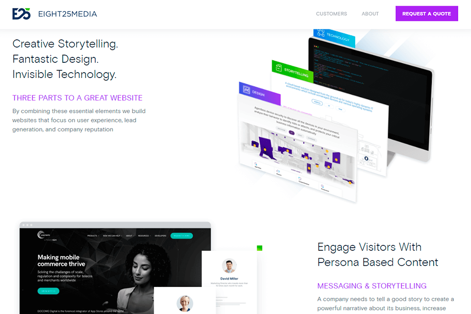 eight25media webdesign agencies interface