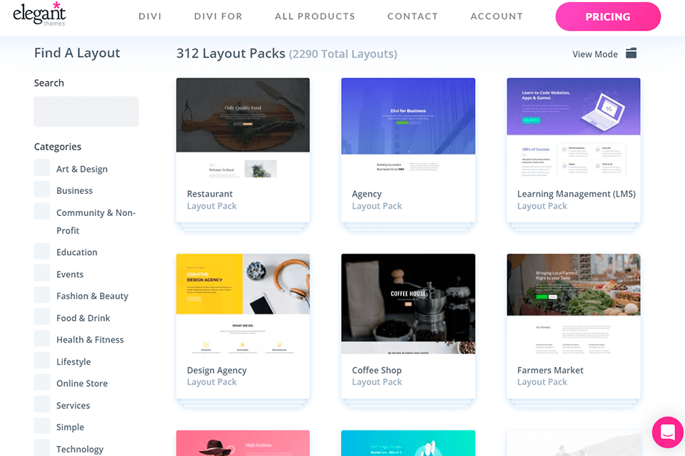 elegant themes wordpress templates site interface