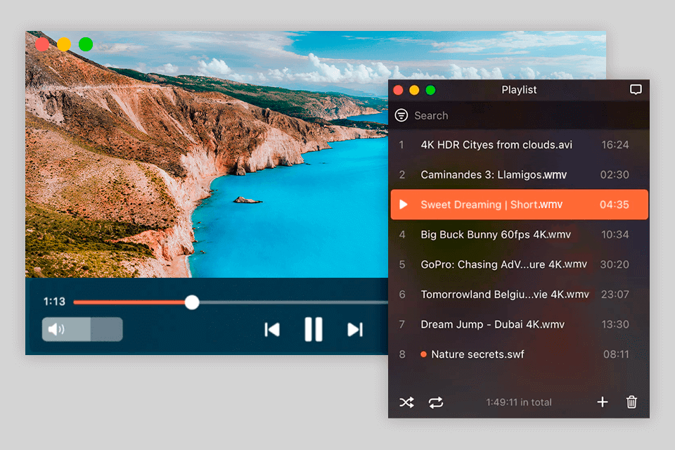 elmedia player wav player interface