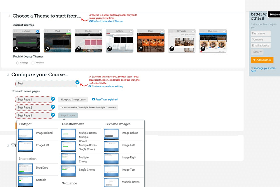 elucidat elearning software interface