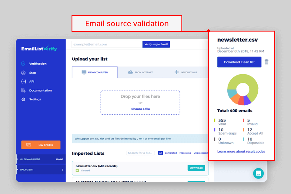 emaillistverify feature