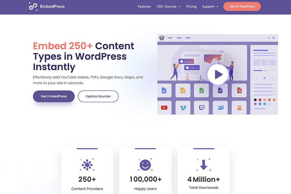 embedpress wordpress plugins for blogs