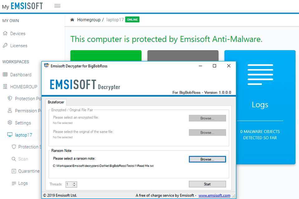 واجهة emsisoft