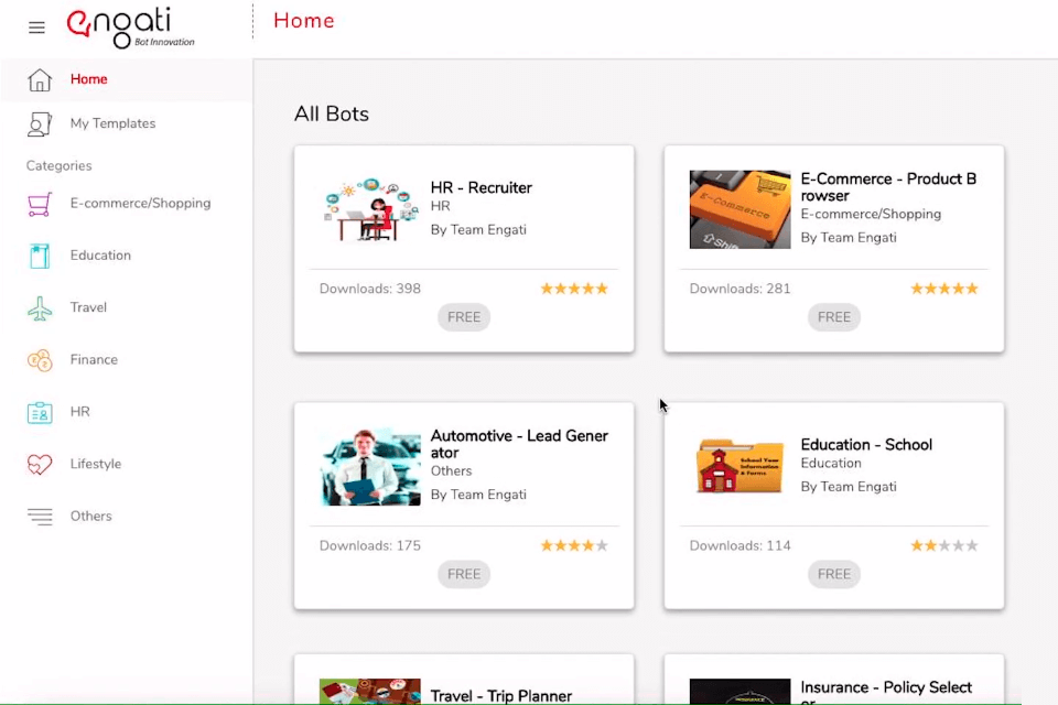 engati artificial intelligence software interface