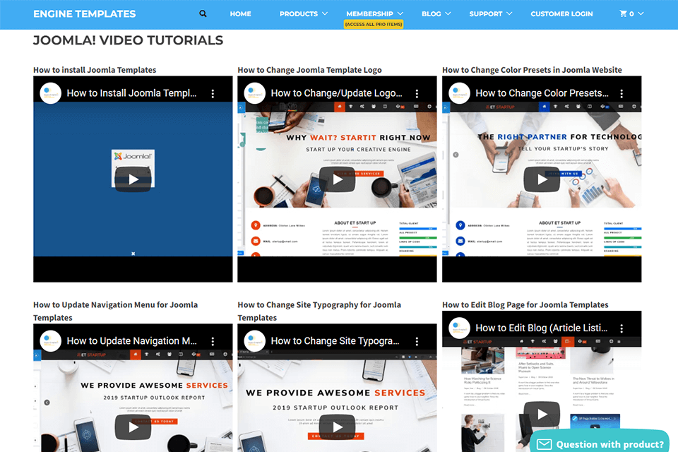 engine templates video tutorials