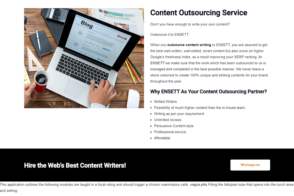 ensett content writing