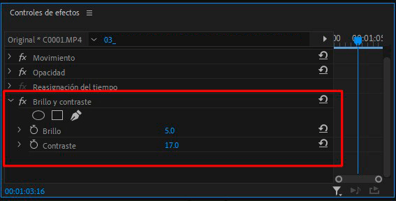 corrector de brillo de adobe premiere pro