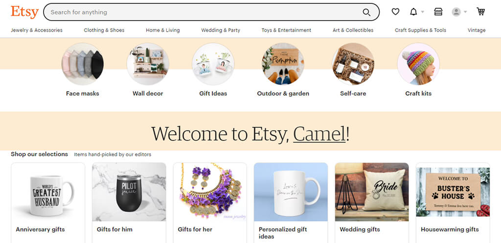 etsy interface