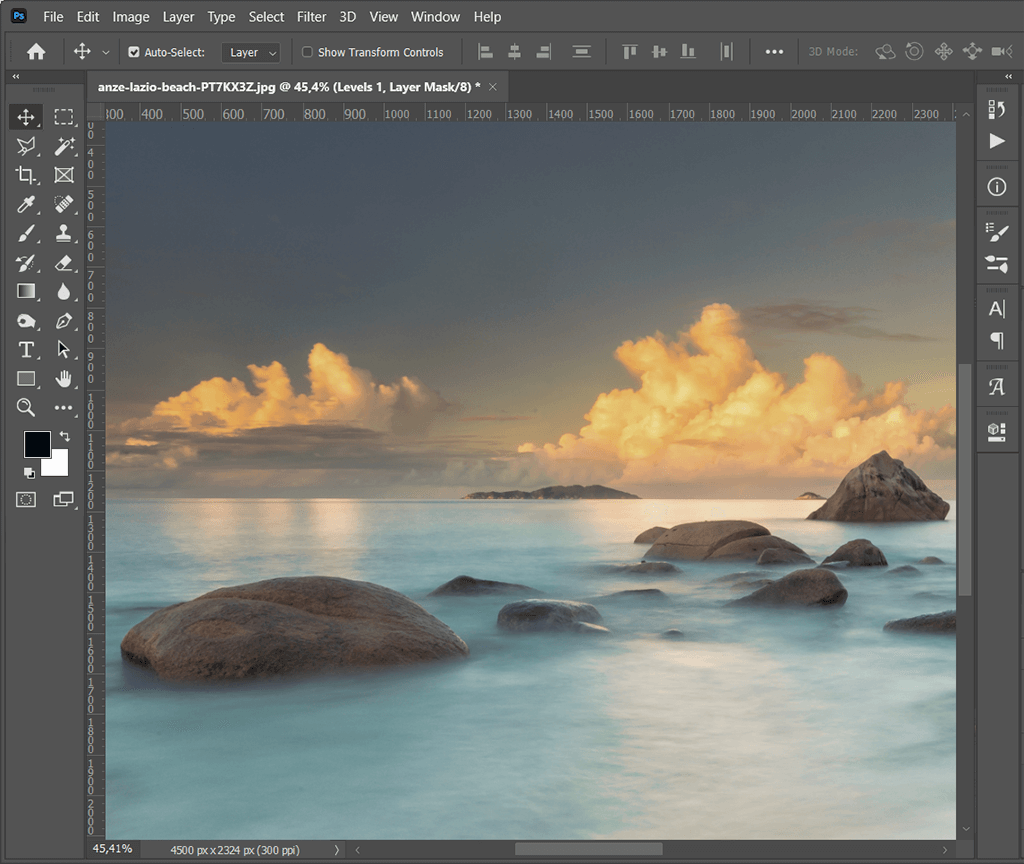 evaluate the result to brighten a photo in photoshop