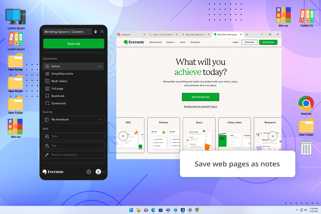 evernote free software for students