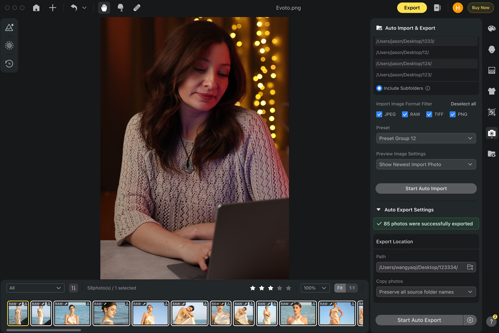 evoto ai interface