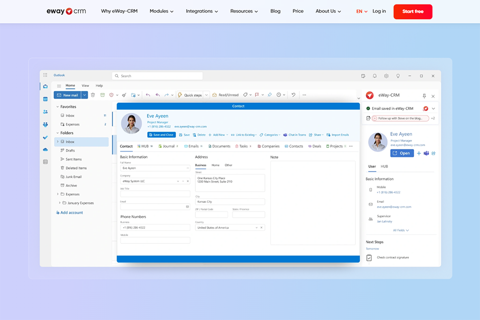 eway crm customer management software