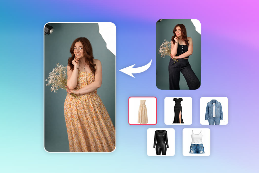 example of using ai virtual try on outfits tool