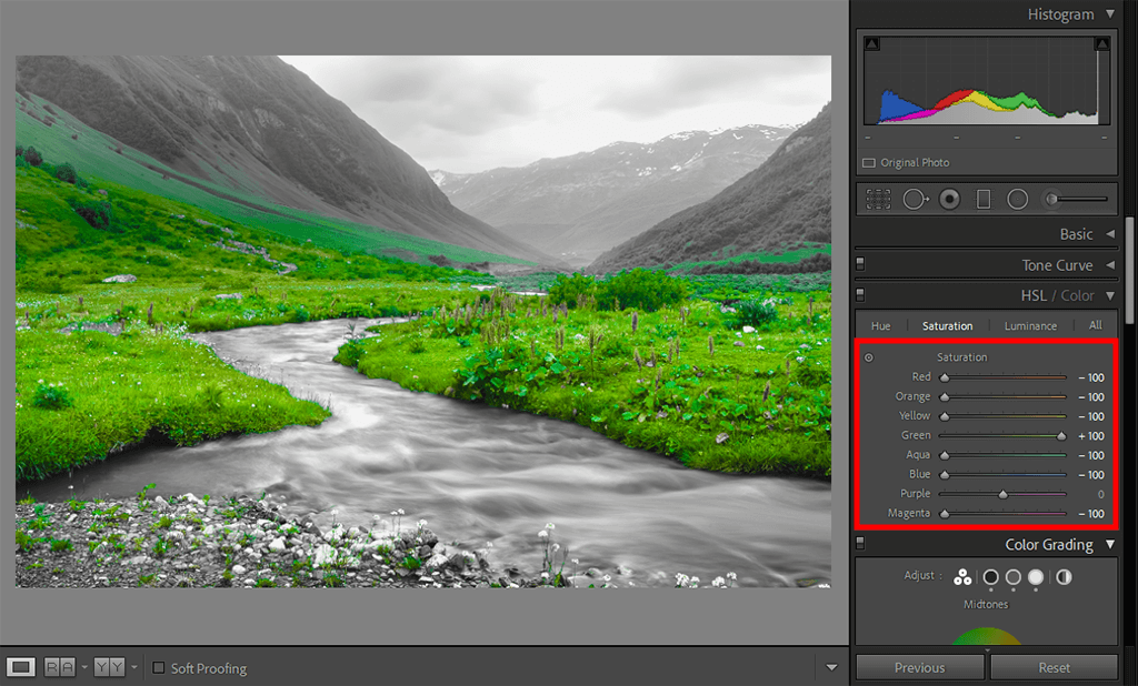 experiment to use hsl color panel in lightroom
