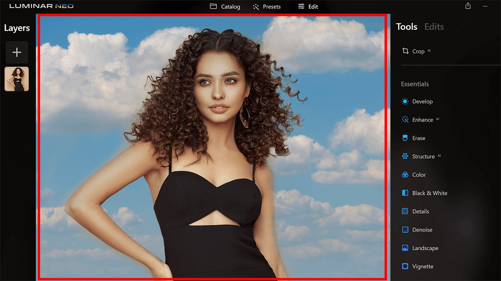 experiment with ai features to edit raw in luminar
