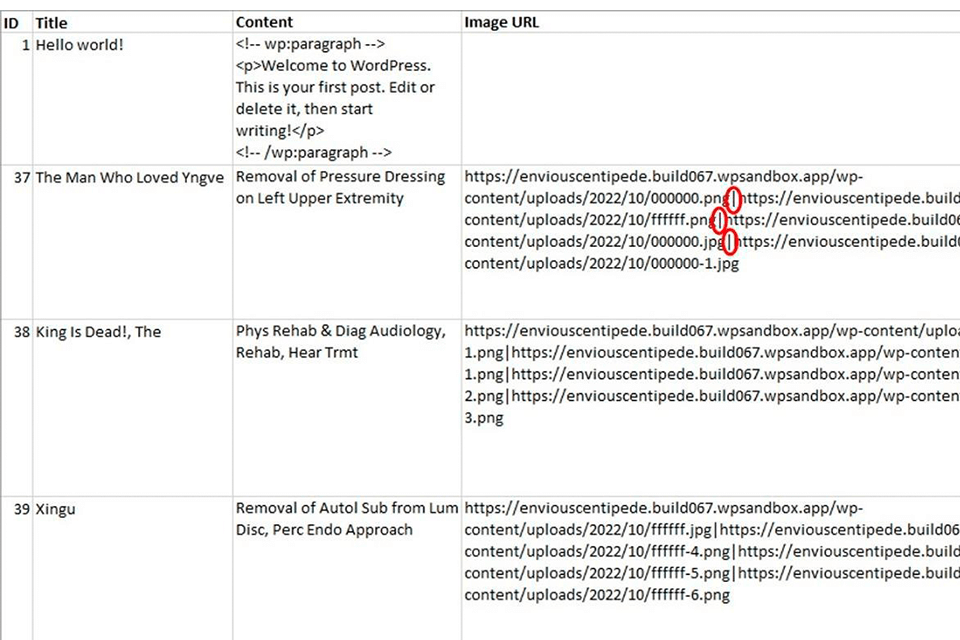 export multiple images in wordpress