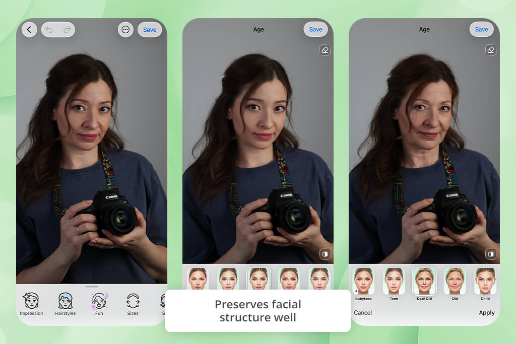 faceapp interface