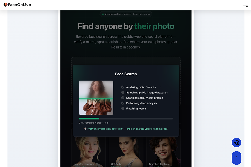 faceonlive image recognition software